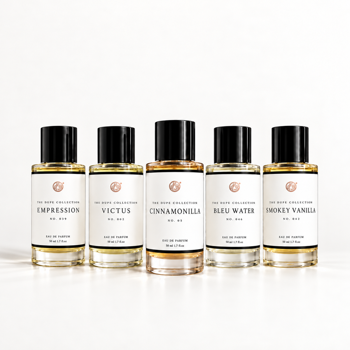 Bestseller 5× – För honom – Victus, Cinnamonilla, Bleu Water, Empression, Smokey Vanilla, 5 × 50 ml